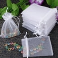 thumbnail image 4 of 100Pcs Organza Bags,Organza Gift Bags,Sheer Organza Bags,Drawstring Pouches,Transparent mesh,with Drawstring Candy Net,Suitable for Christmas wedding party gift bags(7x9cm), 4 of 6