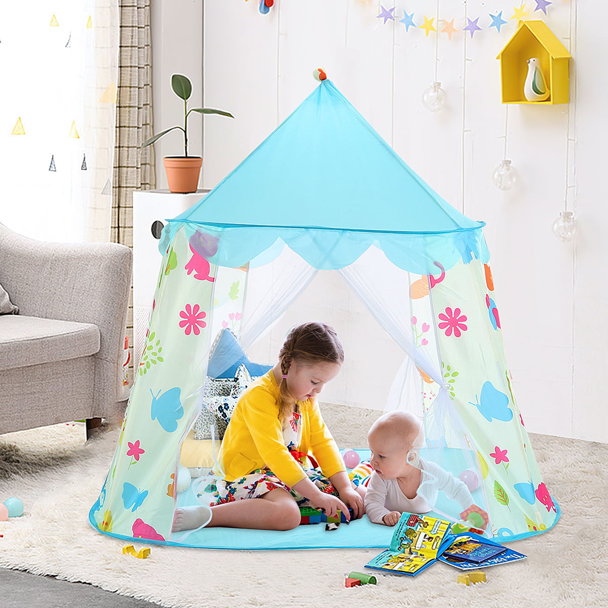 Homfu Play Tent for Kids Mermaid Castle Playhouse for Boys Girls **Under The Sea 