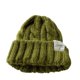 thumbnail image 2 of Gorro de lana de punto grueso para mujer, otoño e invierno, combina con todo, cabeza grande, verde, suelto, de moda, cara pequeña, 2 of 6