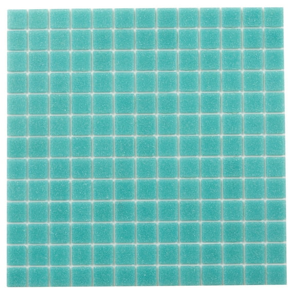 Dune 12 in. x 12 in. Glossy Neon Aqua Green Glass Mosaic Wall and Floor Tile (20 sq. ft./case) (20-pack)