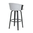 thumbnail image 3 of Diana 26" Swivel Black Wood Counter Stool in Light Gray Fabric, 3 of 11