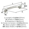 thumbnail image 4 of Amerock Fairfield 3-3/4 inch Center-to-Center Satin Nickel Cabinet Pull, 25 Pack, 4 of 4