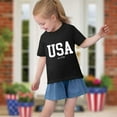 thumbnail image 4 of BRGZLK Kids 4Th Of July Cotton Shirts Boys Girls Independence Day Letter Printed Top Soft Cozy Round Neck Short Sleeve T-Shirt Black 3-4 Years, 4 of 6