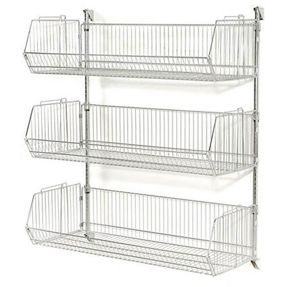 Nexel Industries  Chrome Basket Shelving Unit with 9 in. Adjustable Wire Baskets
