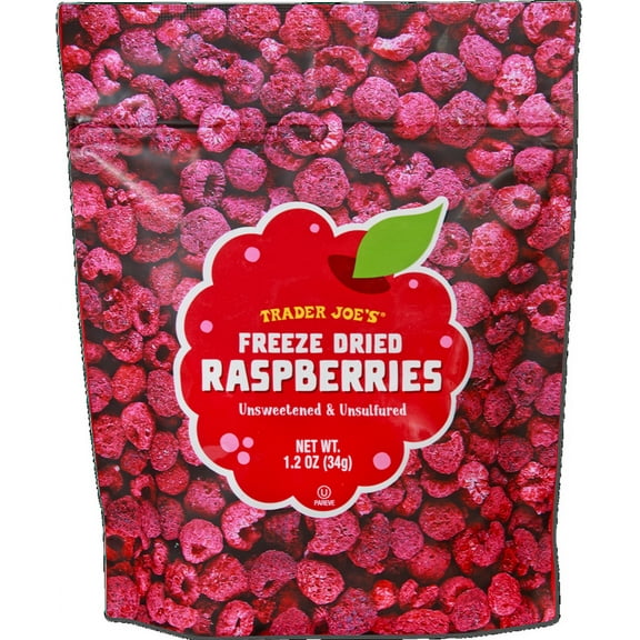 Trader Joe's Freeze Dried Raspberries Unsweetened Unsulfured Raspberry (1.2oz)