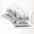thumbnail image 6 of Ambesonne Amsterdam Throw Pillow Cover 2 Pack, Netherlands City Skyline, 24", Dark Taupe White, 6 of 7