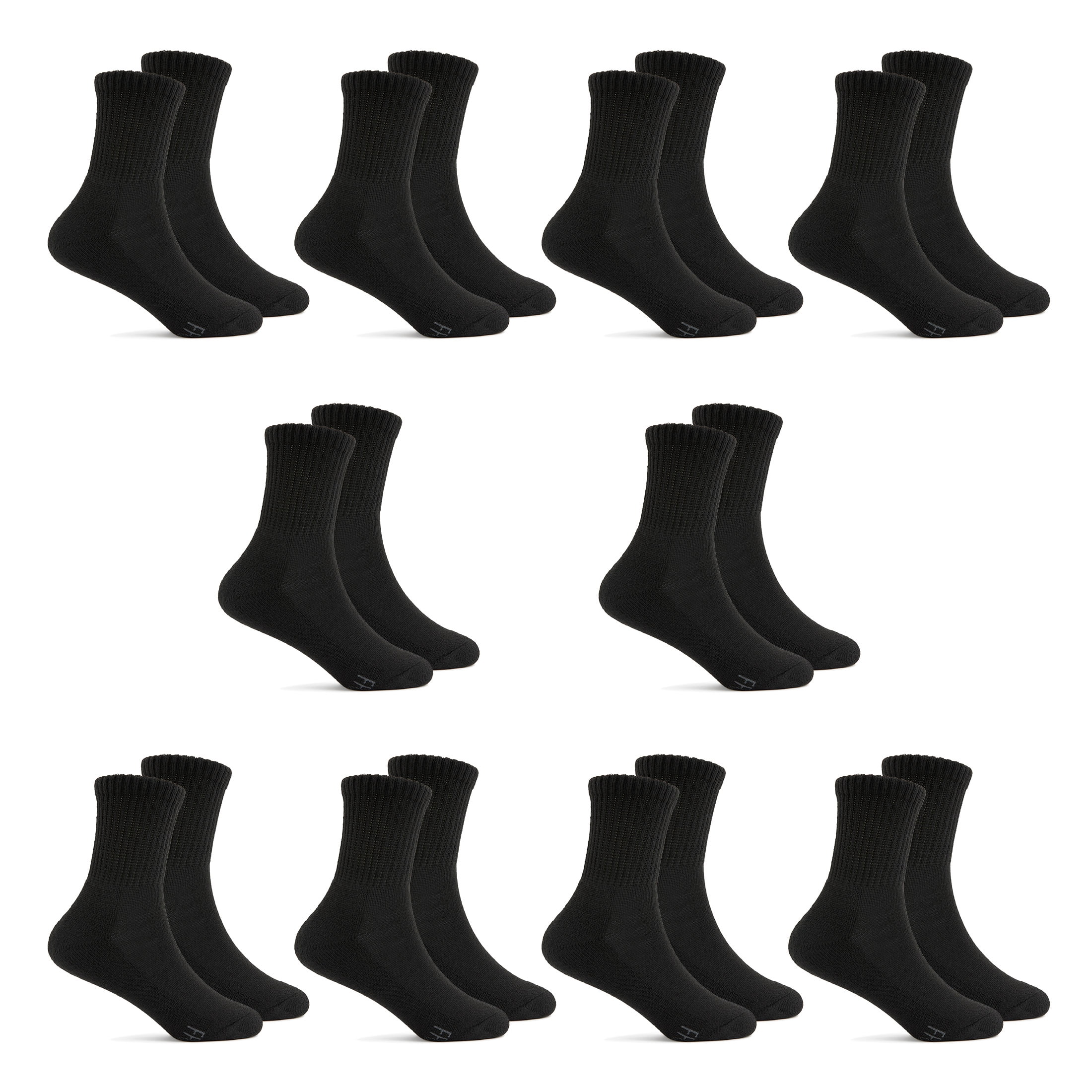 Fruit of the Loom All Day Comfort Boys Crew Socks, Sizes 4.5-9, 10-Pack