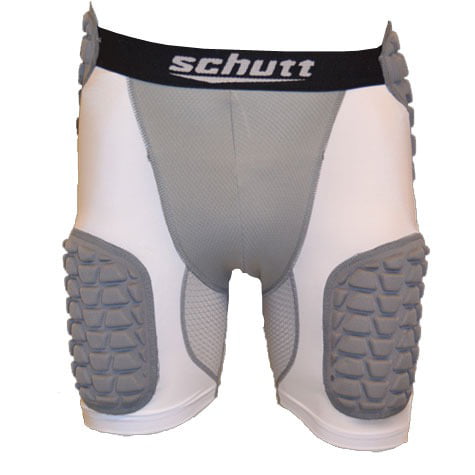 White/Grey Schutt Protech Padded Compression Shorts Small 