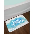 thumbnail image 2 of Hello Bath Mat, Hello Spring Printed in White Hand Lettering Design on Watercolor Pastel Blue, Plush Bathroom Decor Mat with Non Slip Backing, 29.5" X 17.5", Pale Blue White, by Ambesonne, 2 of 2