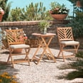 thumbnail image 4 of Werph 3-Piece Acacia Wood Patio Set,Bistro Table and Chairs Set of 2,Small Patio Furniture Set with Cushions,Folding Balcony Furniture, 4 of 10