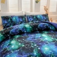 thumbnail image 6 of Btargot Constellation Comforter Set Queen Tie Dye Ombre Bedding Set for Kids Teens Girls Boys Gradient Galaxy Bed-in-a-Bag Black Green, 6 of 13