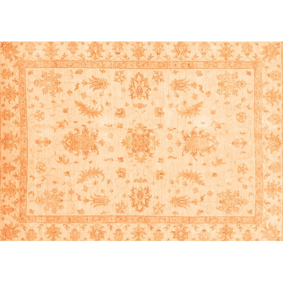 Ahgly Company Indoor Rectangle Oriental Orange Modern Area Rugs, 3' x 5'