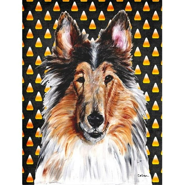 Collie Bonbons Maïs Drapeau d'Halloween Taille Jardin