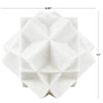 thumbnail image 3 of 7" x 7" White Polystone Dimensional Ball Geometric Sculpture with Speckled Texturing, by DecMode, 3 of 9