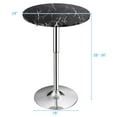 thumbnail image 2 of Gymax 2PCS Round Pub Table Swivel Adjustable Bar Table w/Faux Marble Top Black, 2 of 10