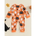 thumbnail image 4 of Suealasg Newborn Baby Boys Girls Halloween Outfit Long Sleeve Ghost Pumpkin Santa Claus Print Romper Jumpsuit 3 6 12 18 Months Infant Christmas Clothes, 4 of 7