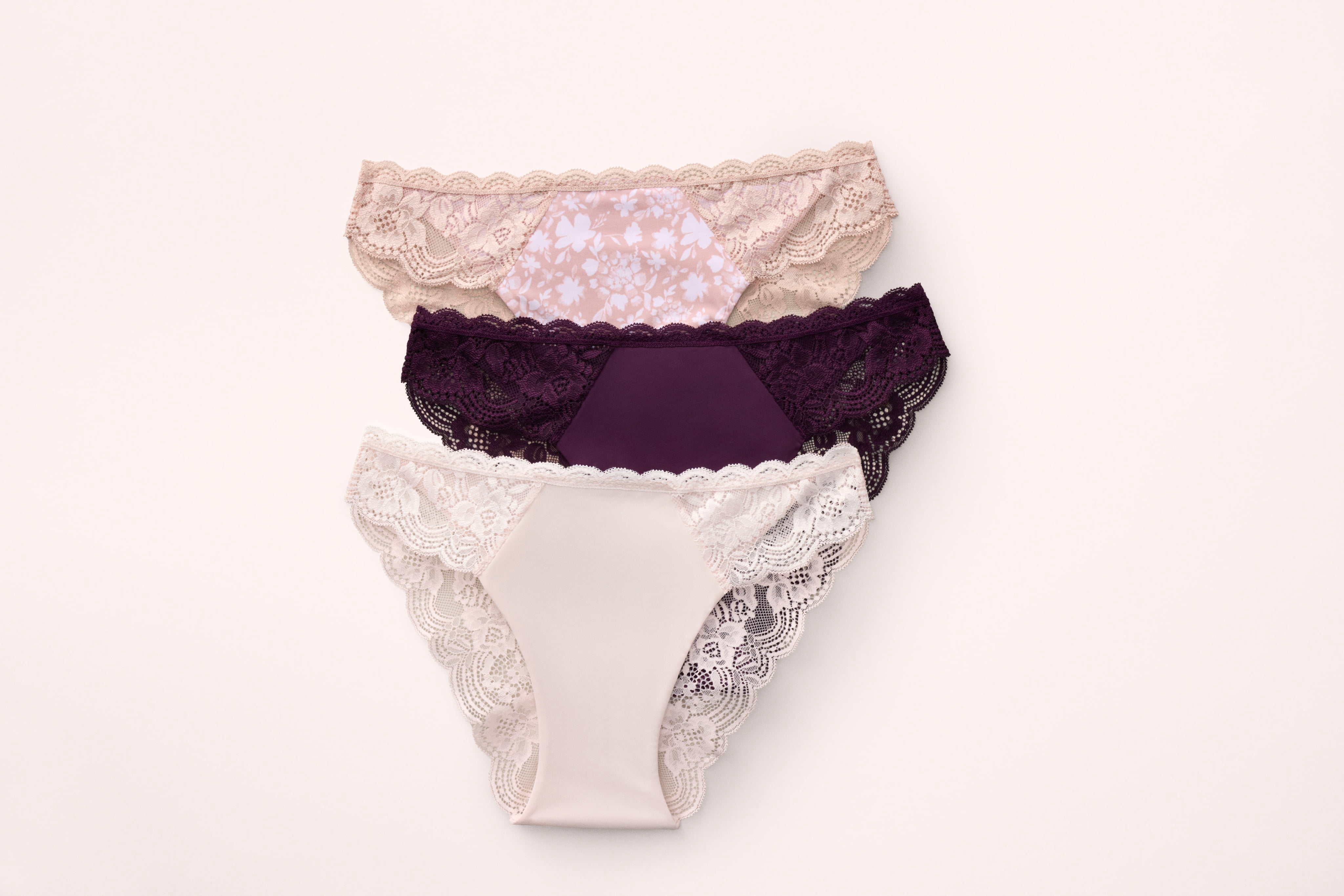 Joyspun Women's Microfiber and Lace Hipster Panties, 3-Pack, Sizes XS-3XL