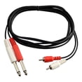 thumbnail image 5 of Adaptador RCA a 1/4, cable adaptador RCA macho a 1/4 6,35 mm, 2 conectores estéreo TRS de 6,35 mm (1/4 de pulgada) a 2 conectores RCA macho para audio., 5 of 5