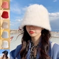 thumbnail image 3 of COOLL Bucket Hat Fluffy Chill-proof Light-weight Solid Color Fisherman Cap for Women, White, 3 of 10