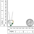thumbnail image 6 of Gem Stone King 925 Silver and 10K Yellow Gold Green Nano Emerald and White Lab Grown Diamond Heart Pendant for Women | 0.97 Cttw | Gemstone May Birthstone | With 18 inch Chain, 6 of 6
