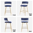 thumbnail image 4 of VINGLI Velvet Counter Height Bar Stools Set of 2, 26" H Counter Bar Stool for Kitchen Island, Barstools with Metal Gold Legs for Home Bar Coffee (Blue), 4 of 4