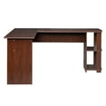 thumbnail image 5 of Gzxs L-Shaped Desks for Home Office, Computer Desk Monitor Stand Large Workstation with Bookshelves, Studying Writing Table, Dark Brown, 5 of 10