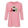 thumbnail image 4 of Craaazy Christmas Shirts for Women Round Neck 3/4 Sleeve Santa Snowman Prints Blouses Gifts, 4 of 4