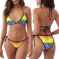 thumbnail image 3 of Fotbe Colorful Tie Dye Traje de Baño para Mujer de Dos Piezas – Bikini Sexy de Tirantes Tipo Halter con Diseño Triangular, 3 of 6