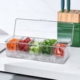 thumbnail image 6 of Easeky Bar Serving Tray with Lid, 5 Compartment Ice Tray for Fruit, Garnish, And Snacks, Clear Plastic, Perfect for Parties And Entertaining, 1X Five-Grid Fresh-Keeping Box, 6 of 9