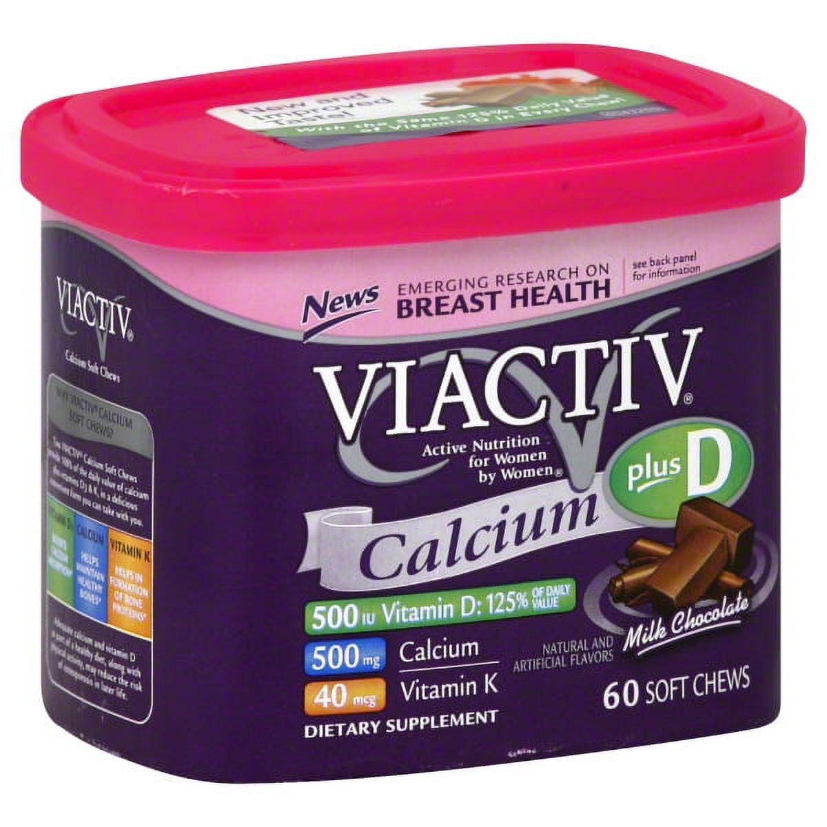 Viactiv Milk Chocolate Calcium Chews, 60ct