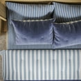 thumbnail image 4 of Beautiful Striped Starry Night Blue Velvet Reversible Sham Set, King, 2-Piece by Drew Barrymore, 4 of 5