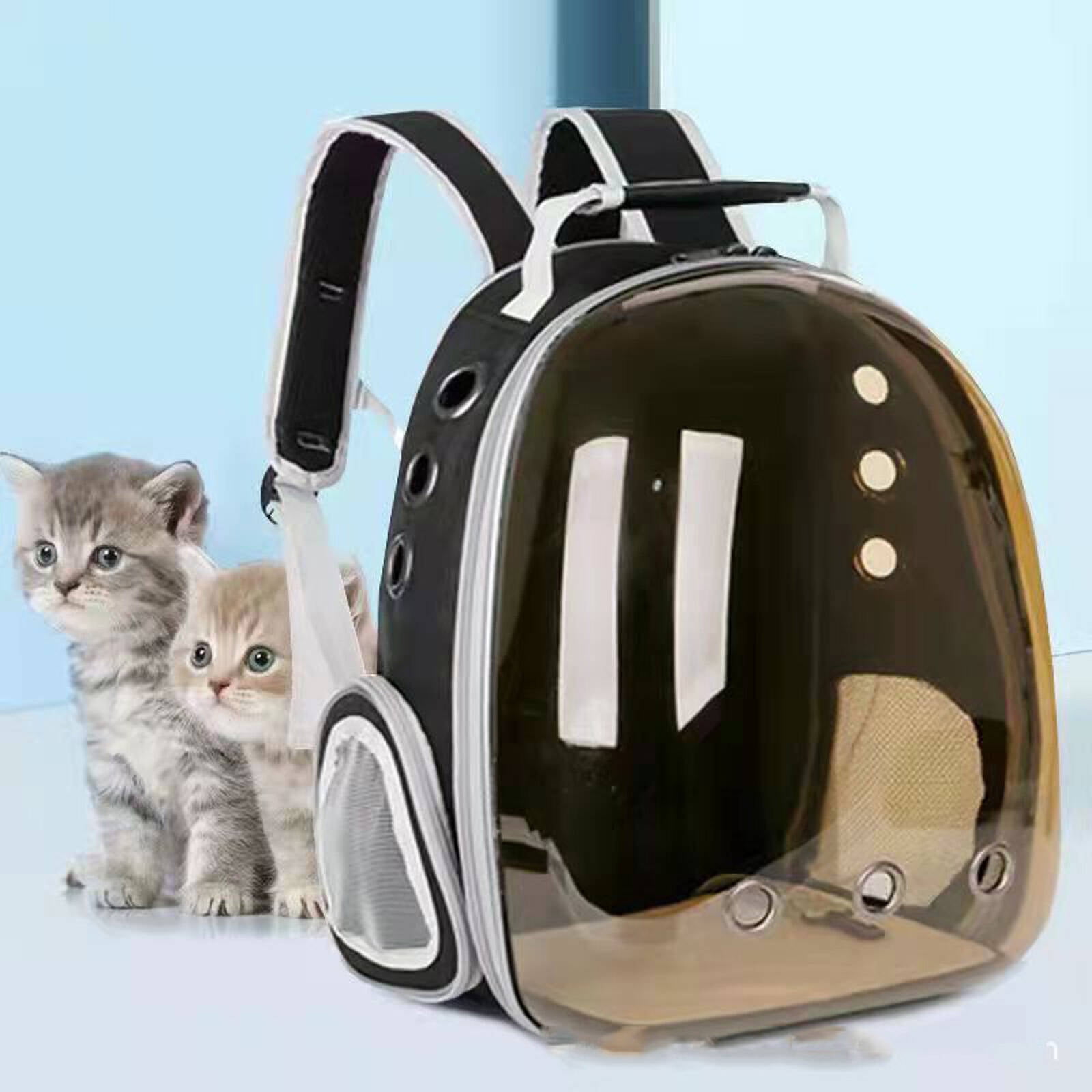 GASTROPOD Cat Backpack,Panoramic View with Full-Size Window Cat Backpack Carrier,Breathable Design with 3 Ventilation Holes on Each Side Dog Carrier Backpack,Black