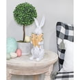 thumbnail image 4 of AuldHome Design Rabbit Statue w/ Carrots (13-Inches); Large Easter Decor Farmhouse Style Bunny Figurine, 4 of 9