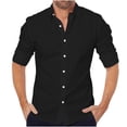 thumbnail image 2 of Styesk Chemises pour Hommes Chemise à Col à Revers à Boutons Rayée Ample Décontractée à Manches Longues, 2 of 7