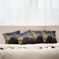thumbnail image 7 of Ambesonne City Throw Pillow Cover 4 Pack, Night in Melbourne River, 24", Indigo Yellow, 7 of 7