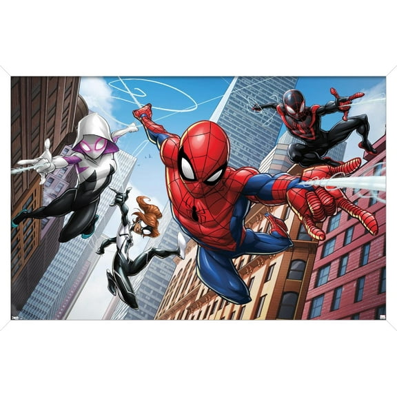 Marvel Comics - Spider-Man - Web Heroes Wall Poster, 14.725" x 22.375", Framed