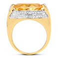 thumbnail image 2 of 14K Yellow Gold Plated 5.06 Carat Genuine Citrine & White Diamond .925 Sterling Silver Ring QJ Model, 2 of 3