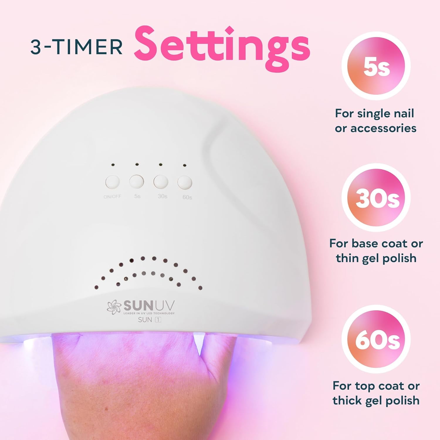 SUNUV SUNone LED Nail Dryer for Gel Polish 24W/48W UV Light with 3 Timers