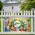 thumbnail image 5 of LUUFILx Cute Animal Themed Happy Birthday Backdrop Banner Party Supplies with Cartoon Animals Flowers Balloons Photography Props for Birthday Party Decorations, 5 of 8