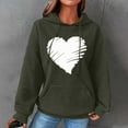 thumbnail image 2 of Fashion Waffle Long Sleeve Hoodies for Women Plus Size Cute Graphic Print Casual Pullover Sweatshirt Fall Winter Tops(Army Green,XXXL), 2 of 5