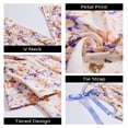 thumbnail image 5 of Summer Sleeveless V-neck Floral Printing Flared Ruffle Long Maxi Dress, 5 of 6