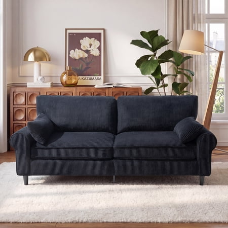 80.7" Red Iron Sofa with Iron, Living Room for Living Room