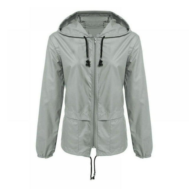 Imperméable Léger pour Femmes Veste de Pluie à Capuche Pliable pour Extérieur