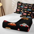 thumbnail image 4 of Manfei Lovely Speed Car Quilt Full,Cute Taxi Print Full Bedspread Sets,Black,3-Piece, 4 of 7