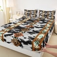 thumbnail image 3 of jejeloiu Southwestern Aztec Geometric Queen Sheet Sets,Rustic Western Boho Bed Set For Kids 4 Pieces, 3 of 7