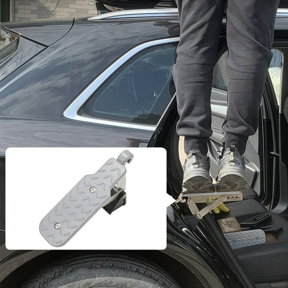 JingChun Foldable Car Door Step, Universal Fit Car Door Step, Roof Rack Door Step Up On Door Latch, Supports Both Feet, Easy Access to Rooftop for Most Car, SUV, Truck