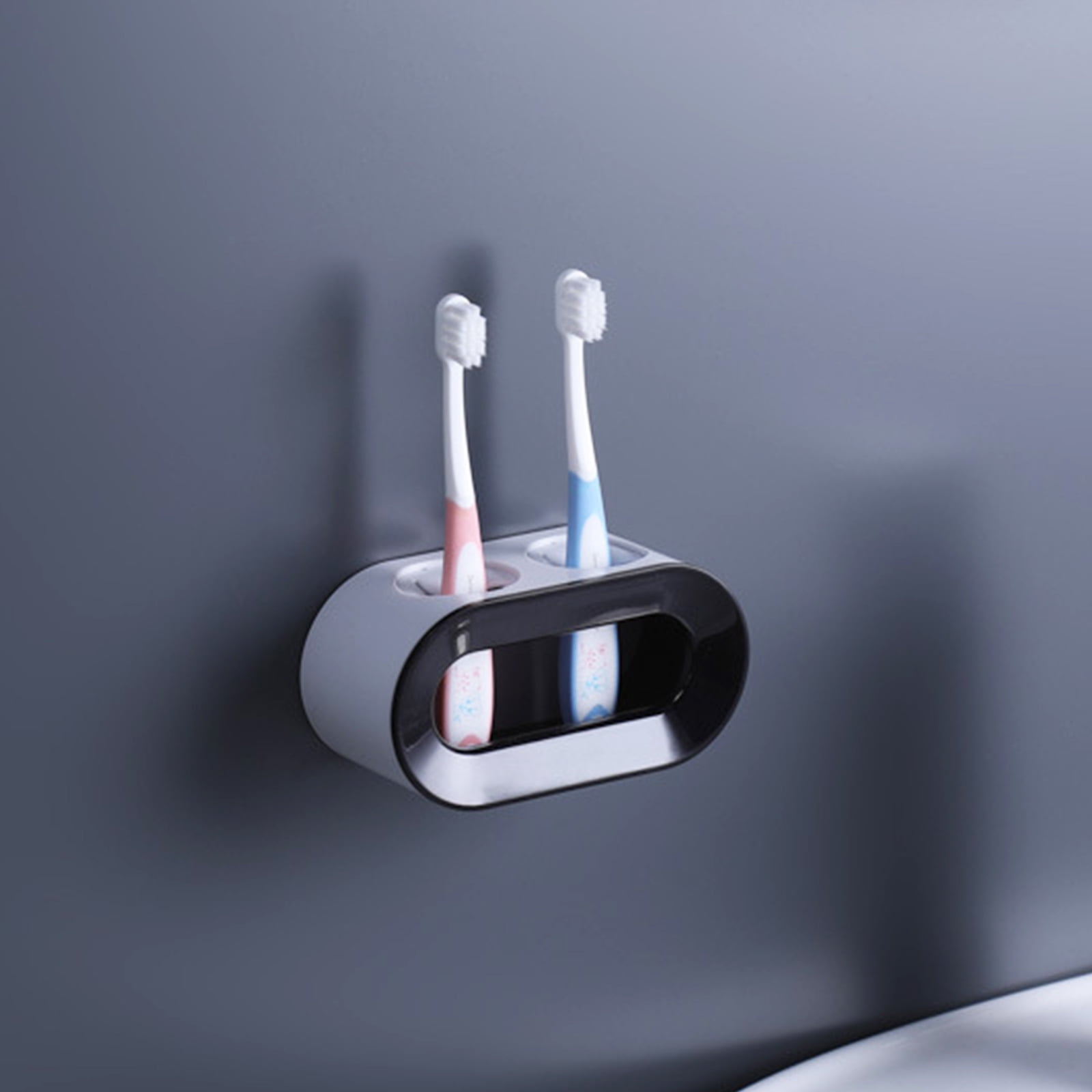 Bathroom Wash Toothbrush Hanger Holder Non-perforated Rack Wall Toothpaste Shelf 