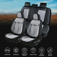 thumbnail image 2 of Coverado Full Set Car Seat Covers, Front and Back Seat Protectors, Faux Leather & Flannel Fashion Auto Accessories, Universal Fit Most Cars, SUVs Pickup Trucks, Black&Gray, 2 of 10