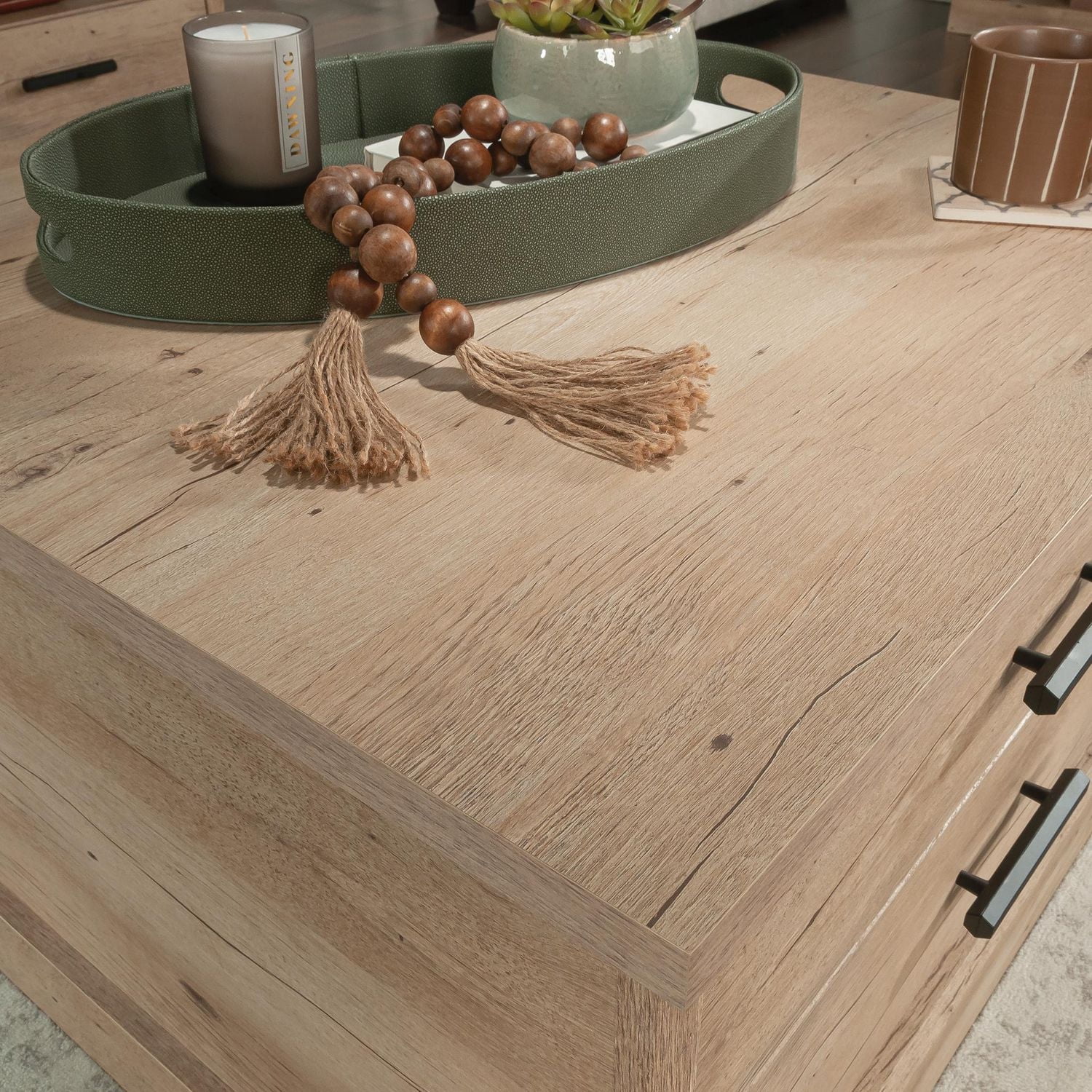 Sauder Aspen Post Coffee Table in Prime Oak Finish