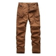 thumbnail image 2 of DODADAWANJ Men's Construction Cargo Pants with Zipper Multi Pockets Straight Leg Expandable Waist Tactical Pants Big and Tall Open Buttom Sport Pants for Outdoor Camping Workout, 2 of 8